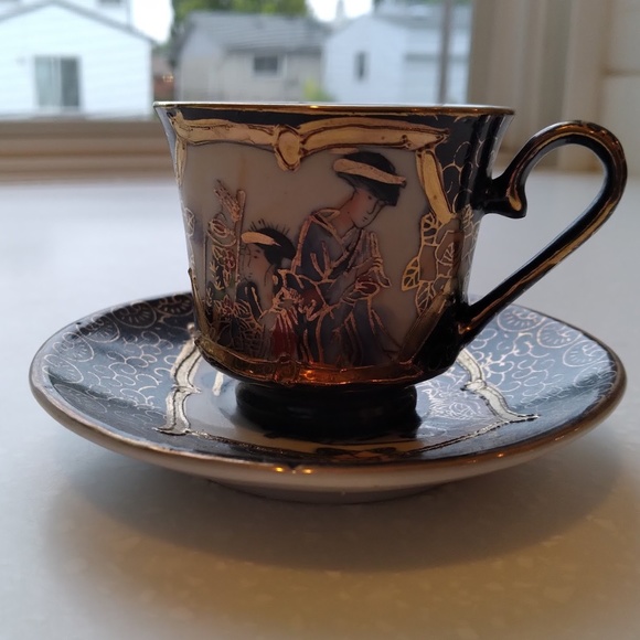 Japanese Theme Decorative Cups and Saucers Set of 5 - Picture 7 of 10